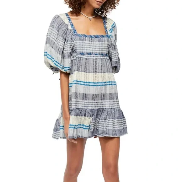 FREE PEOPLE Cozy Stripe Minidress sz M! NWOT! - Picture 1 of 7